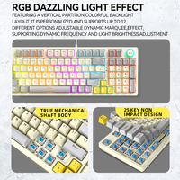 Clavier de jeu professionnel coloré 96 touches Clavier mécanique avec bouton multimédia Rétroéclairage LED Clavier