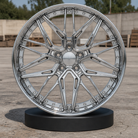 Jantes en alliage d'aluminium forgé 2 pièces, 18-24 pouces, déport de 25 mm, 6061-T6, haute performance, finition argentée, pour berlines de luxe et supercars