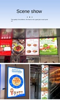 Cadre en aluminium ultra-mince verre trempé LED lumineux décoratif intérieur tenture murale magasin de thé au lait panneau d'affichage multifonction
