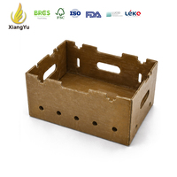 Plateau d'emballage pour légumes enduit de cire personnalisé, carton ondulé imperméable avec trous de ventilation pour l'expédition de légumes frais