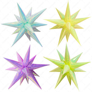 Ballons <span class=keywords><strong>Valentino</strong></span> Pink Cone Starburst 24 40 pouces, ballons pastel jaune étoile pointue pour la décoration de fête d'anniversaire ou de mariage - Product Image 2