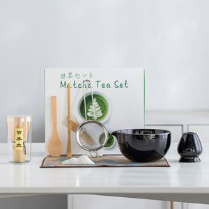 Japanese <b>Set</b> With Bamboo Ceramic Bowl <b>Tea</b> Scoop Sifter and Whisk Holder Traditional <b>Matcha</b> Preparation Kit - Product Image 1