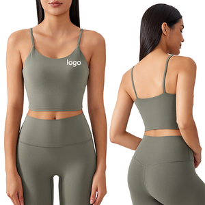 Wholesale Women's High Support Breathable Four-Way Stretch Active Workout Yoga <b>Tank</b> <b>Top</b> Sports <b>Bra</b> with Adjustable Straps - Product Image 1