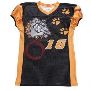 Uniforme de football américain 100% polyester Bulldogs pour adultes, nouveaux designs, sublimation 3D, respirant, antibactérien, taille élastique - Product Image 1