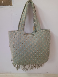 Sac fourre-tout en cuir véritable brodé fait main pour femme, style bohème, avec fermeture éclair et franges, sac à bandoulière décontracté KAMARVY - Product Image 2