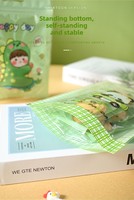 Sacs à fermeture éclair transparents personnalisés en forme de canard de dessin animé pour enfants, emballages de collations, bonbons et biscuits, pochettes cadeaux verticales avec trou pour poignée