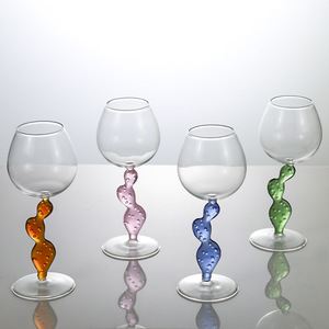 Idea <span class=keywords><strong>de</strong></span> Regalo Única, Copas <span class=keywords><strong>de</strong></span> <span class=keywords><strong>Vino</strong></span> Hechas a Mano con Forma <span class=keywords><strong>de</strong></span> Cactus sin Tallo, con Color y Logotipo Personalizados - Product Image 1