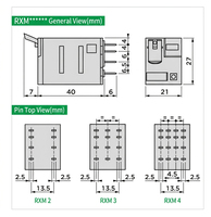 Relais enfichable RXM2AB2BD RXM4AB2BD RXM2LB2BD DC24V AC220V 12A 5A 4CO 2CO Relais électromécanique Harmony