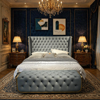 SPARKLE CASA2025 Nouveau lit en bois massif de style italien, luxe léger, cuir véritable, meubles de maison, lit double, chambre à coucher