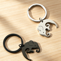 Porte-clés Éléphant Couple Noble, Breloques Éléphant Puzzle Assorties, Ensemble de Breloques de Sac pour Amoureux