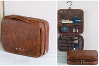 Trousse de toilette de voyage imperméable Pochette de maquillage pour homme Sacs à cosmétiques de luxe en similicuir pour homme