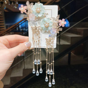 2 pz/set nuovi bambini graziosi fermagli per capelli con ornamento di fiori per ragazze graziose mollette per capelli cinesi antichi accessori per capelli per bambini - Product Image 1