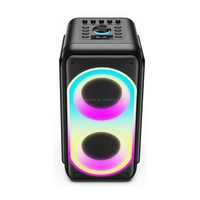 CSN-S15-08 Enceinte portable de fête 6,5/8 pouces, 100W de puissance de crête, double woofer, éclairage LED RGB 7 couleurs, TWS, AUX, prix usine
