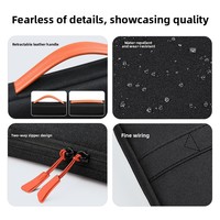 Sac d'ordinateur portable léger et anti-poussière en tissu jacquard doublé polaire doux avec protection airbag, compatible avec les ordinateurs portables de 15,6 pouces, en stock