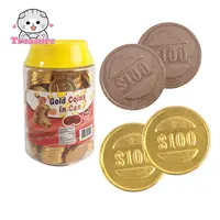 chocolate chips candy gold coins in can