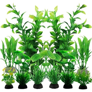Práctico Set Completo de 10 Piezas de Decoración para Acuario, Plantas Artificiales de Agua, Set Completo de Paisajismo para Pecera, No Tóxico - Product Image 1
