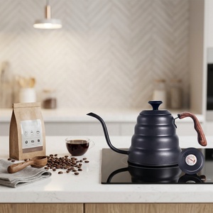 <span class=keywords><strong>Coffee</strong></span> <span class=keywords><strong>Gator</strong></span> Deep Blue 1/1,2L Kaffeekanne mit Holzgriff für den Herd, Nachhaltig, Umweltfreundlich, mit Deckel, Klassisches Design, zum Übergießen von Kaffee und Tee, Schwanenhalskessel - Product Image 3