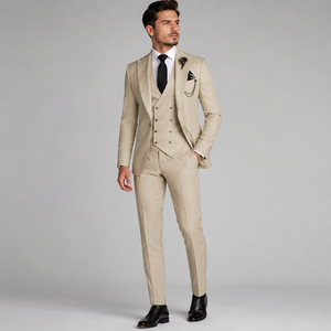 Completo da Uomo 3 Pezzi all'Ingrosso: Giacca, Gilet e Pantaloni Doppiopetto con Risvolto a Revers, Formale da Lavoro, Taglia EU, Personalizzabile OEM - Product Image 2