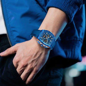 นาฬิกาข้อมือซิลิโคน FB0096อเนกประสงค์ทรงสี่เหลี่ยมผืนผ้ากันน้ำพร้อมกล่องของขวัญ - Product Image 6