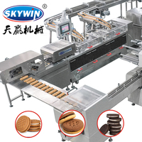Nouvelle machine automatique de fabrication de sandwichs de biscuits et de crèmes, avec emballage et machine de mise en sandwich, et équipement de conditionnement des bords