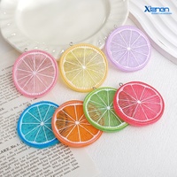 Hangende citroenvormige kunstfruit hars hanger acryl tas charme armband en telefoonketting DIY accessoire