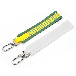 Wholesale Never Lost <strong>Wristlet</strong> <strong>Keychain</strong> Custom Woven Logo Jacquard <strong>Keychain</strong> for Car Motorcycle - Product Image 3