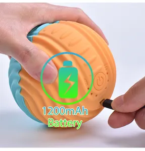 2023 Heating 4 Speed Vibrating Electric Silicon Spikey Massage Roller Ball Fitness Yoga Massage Ball With Logo