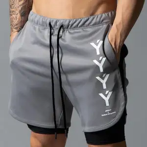 Wholesale 7'' Inch Spandex Workout Shorts Mesh Fitness Mens Gym Shorts With Pocket pantaloncini boxe bermudas chinesa