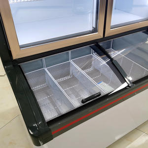 이중 온도 유리문이있는 슈퍼마켓 상업용 직립 냉동고 야채 및 과일 디스플레이 쿨러 - Product Image 5