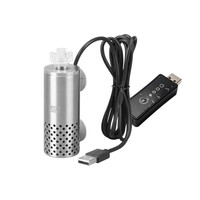 Épurateur de surface d'aquarium alimenté par USB en acier inoxydable avec ventouses pour le nettoyage de l'eau des aquariums
