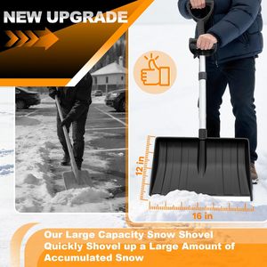Leichte Schneeschaufel 48 Zoll Ergonomischer D-Griff, Großes Schaufelfeld für Einfahrt, Gehweg, Auto & Camping - Product Image 2