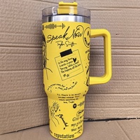 Mug d'aventure personnalisable avec logo, double paroi en acier inoxydable, isotherme, 40 oz, avec poignée et paille