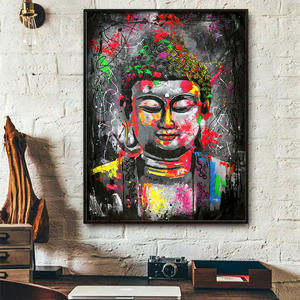 Graffiti Abstract <strong>Buddha</strong> Wall Picture Gold Foil Abstract <strong>Canvas</strong> Art Oil <strong>Buddha</strong> <strong>Painting</strong> - Product Image 4