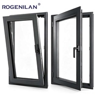 Fenêtre à battant en aluminium minimaliste Rogenilan, extérieure, étanche, avec isolation thermique et vitrage, pour maisons