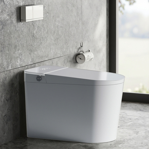 <strong>White</strong> Elongated Floor Mounted Intelligent Auto <strong>Seat</strong> Smart <strong>Toilet</strong> Heated <strong>Seat</strong> Remote Included High Quality Ceramic Bathroom WC - Product Image 1