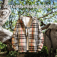 Veste décontractée pour homme d'automne, vêtement de rue tendance, motif imprimé de lettres, fermeture éclair, traitement collé