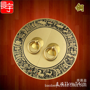 มือจับตู้ทองเหลืองสไตล์จีนรูปทรงวงแหวนขัดเงาทนทานสำหรับประตูตู้ - Product Image 3