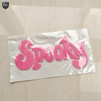 Patchs d'Halloween effrayants personnalisés en gros, grandes lettres en chenille, broderies moelleuses, transferts DTF thermocollants pour vêtements