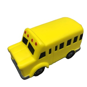 Jouet anti-stress en mousse PU en forme de bus scolaire avec logo personnalisé, fabricant de balles anti-stress - Product Image 1