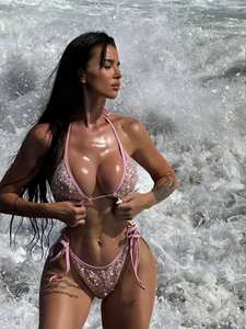 Conjunto <span class=keywords><strong>de</strong></span> Bikini <span class=keywords><strong>de</strong></span> Lentejuelas Brillantes Personalizable <span class=keywords><strong>de</strong></span> Fábrica para <span class=keywords><strong>Mujer</strong></span>, Diseño Nuevo 2026, Silueta Sexy y Atractiva, Personalización <span class=keywords><strong>de</strong></span> Bikini - Product Image 1