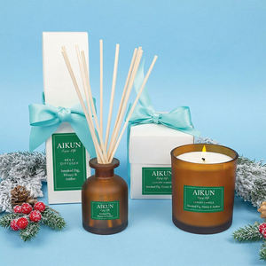 AIKUN Long Lasting Fragrant 120 Days Eco Friendly Soy Wax Candle Gift Set <b>Reed</b> <b>Diffuser</b> Set <b>for</b> Home Spa Bedroom Bathroom - Product Image 1