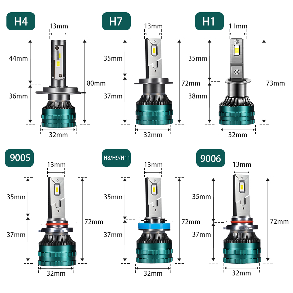YHKOMS H11 HB3 H13 9007 9004 880 9005 H4 5202 Led Headlights