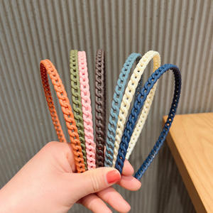 Accesorio de Aro para el cabello con calavera alta para mujer, venta al por mayor, nueva cadena hueca trenzada, diadema para lavado de cara - Product Image 4