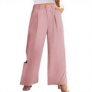 Trajes Formales de Mujer para Trabajo y Negocios, Pantalones de Cintura Elástica, Estilo Casual Holgado, Tejido No Tejido, Primavera - Product Image 4