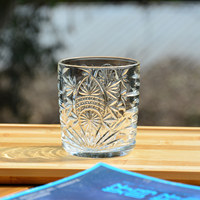 En stock – Tasse à café en verre gravé de style européen vintage de haute qualité 220 ml, verre à whisky classique, verre à jus – Vente en gros