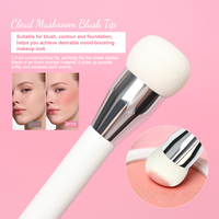 Pinceaux de maquillage personnalisés de luxe à double extrémité, avec tête en éponge OEM, manche en bois haut de gamme, synthétiques, résistants et durables, fabrication sur mesure, marque privée.
