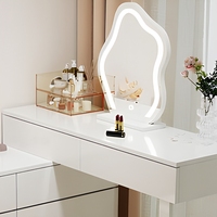 Coiffeuse de maquillage française extensible avec rangement pour chambre à coucher