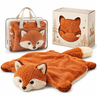 Coussin lesté pour enfant en forme de renard 45x50cm 5lbs, coussin sensoriel en peluche avec billes de verre pour un confort apaisant, OEM ODM Vente en gros