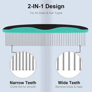 Pettine per cani strumento per toelettatura per animali domestici per rimuovere grovigli e nodi pettine per gatti per rimuovere pettine per peli di animali domestici in pelliccia opaca per Kit di toelettatura domestica - Product Image 5