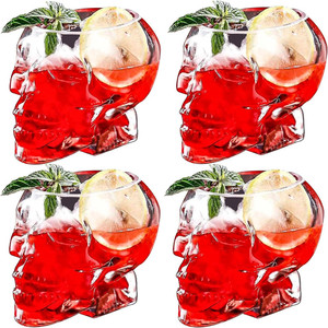 Verre à cocktail en forme de tête de crâne pour vodka, verre à shot à base lourde, mini-bouteille en forme de crâne pour whisky, vin, jus et autres boissons - Product Image 1